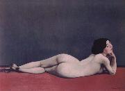 Felix Vallotton Reclining Nude on a Red Carpet France oil painting artist